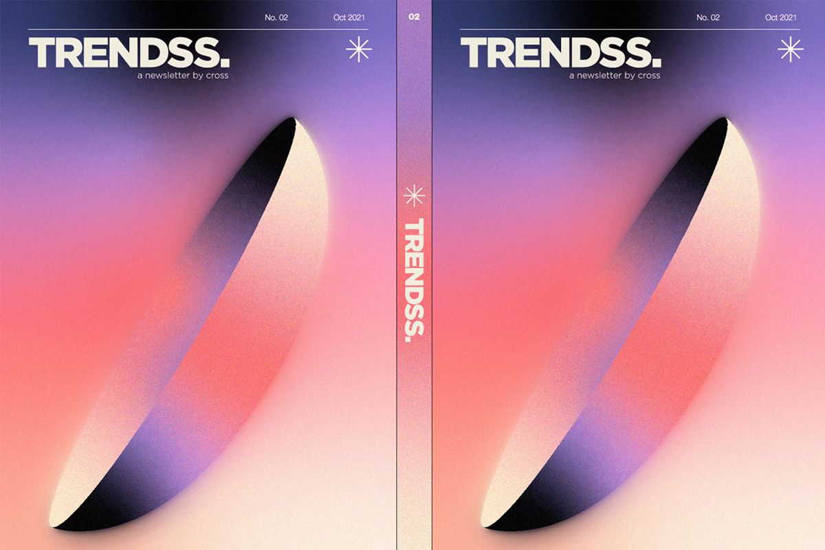  Example of graphic design trends –cover design that uses muted gradients