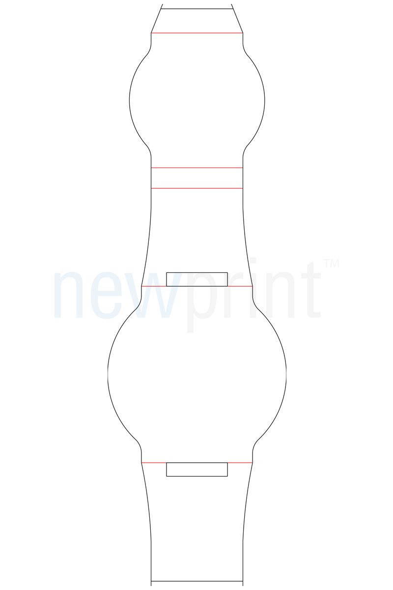 Food Packaging Sleeves-Technical Drawing of a Food Packaging Sleeve Dieline.