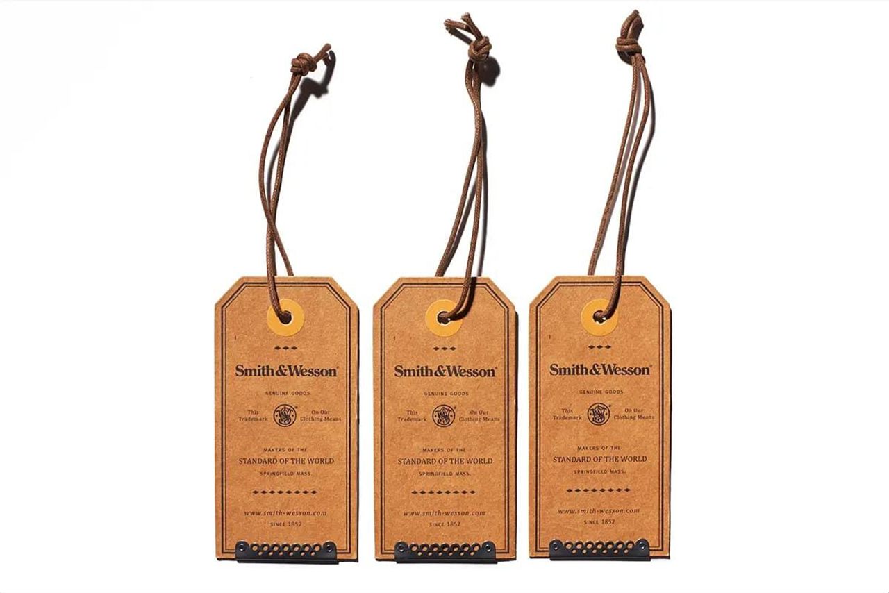 Three custom hang tags on the white background as one of the hang tag example.